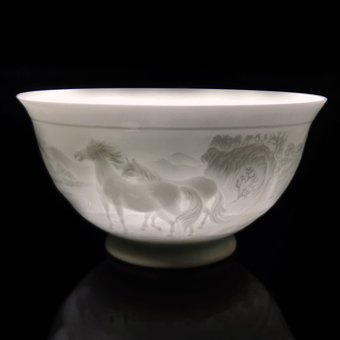 taihuyao/太湖窑 十二生肖如意碗 手工浮雕高温还原焰气氛手工烧