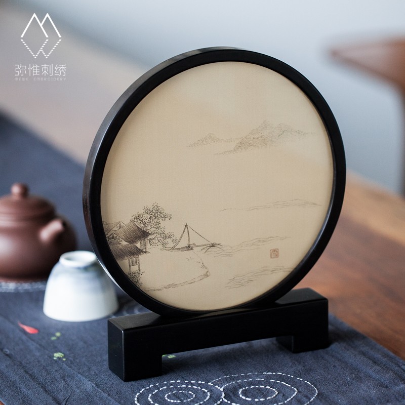 双面绣《莲溪渔隐》