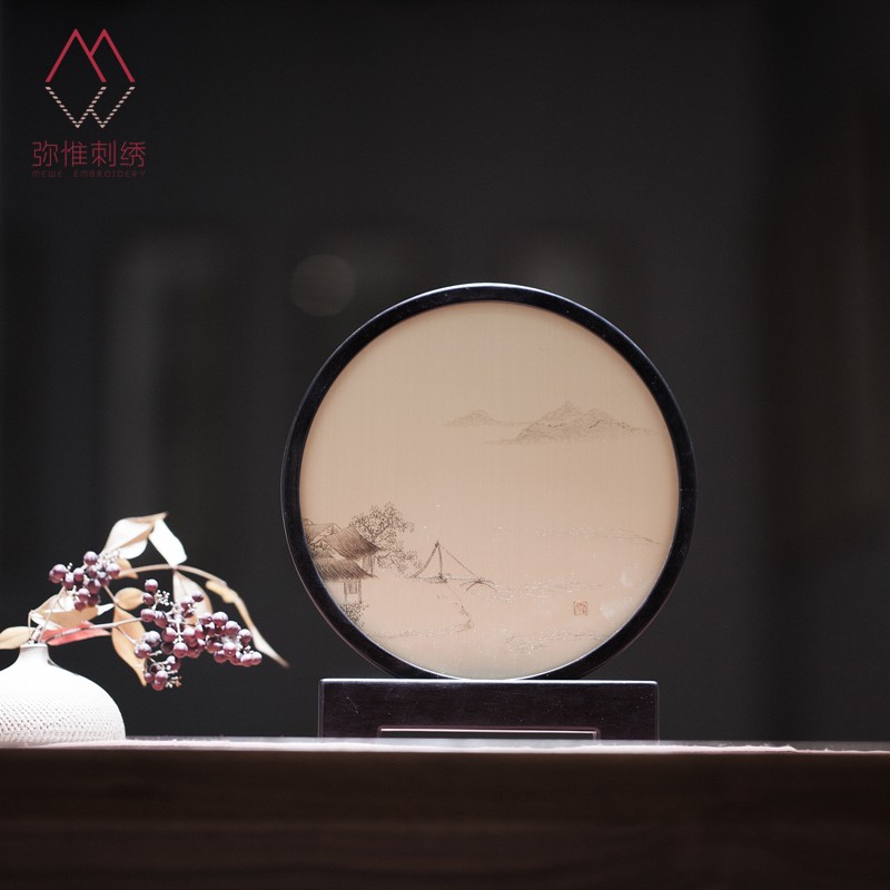 双面绣《莲溪渔隐》