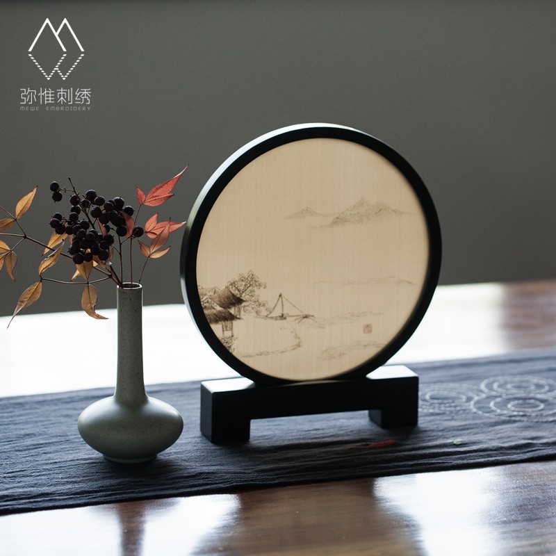 双面绣《莲溪渔隐》