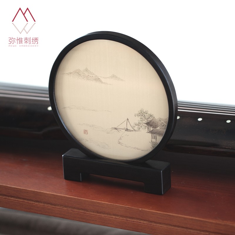 双面绣《莲溪渔隐》