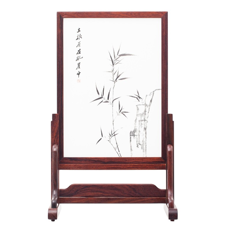 双面绣《毅竹破岩》