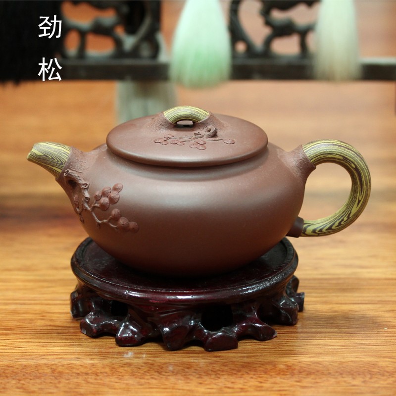宜兴紫砂壶 国家高级工艺美术师范小中 岁寒三友 原矿底槽清 松竹梅