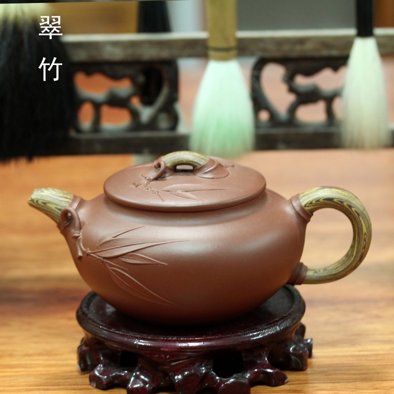 宜兴紫砂壶 国家高级工艺美术师范小中 岁寒三友 原矿底槽清 松竹梅