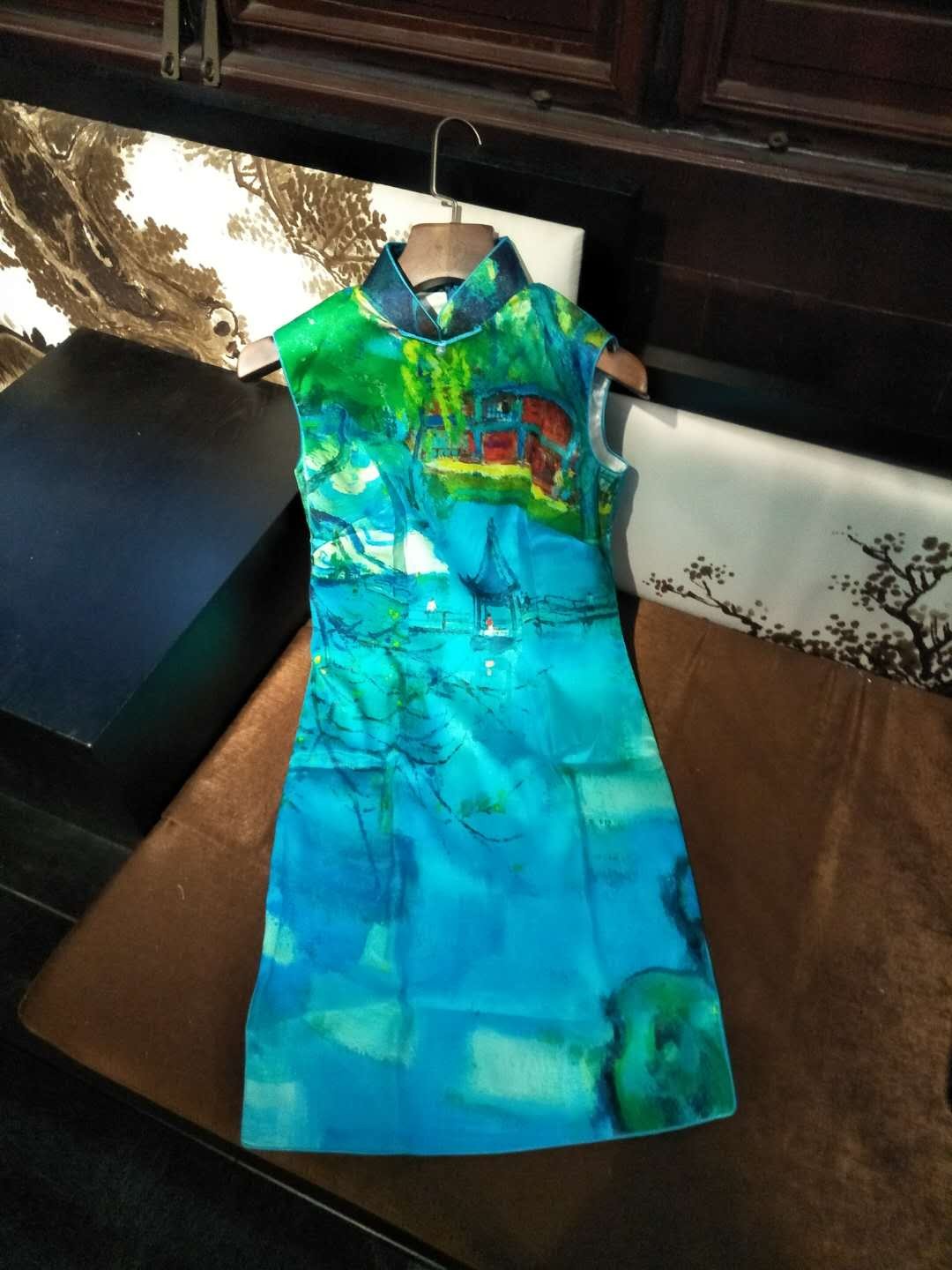 云水依丨狮子林之夏印花苏式旗袍