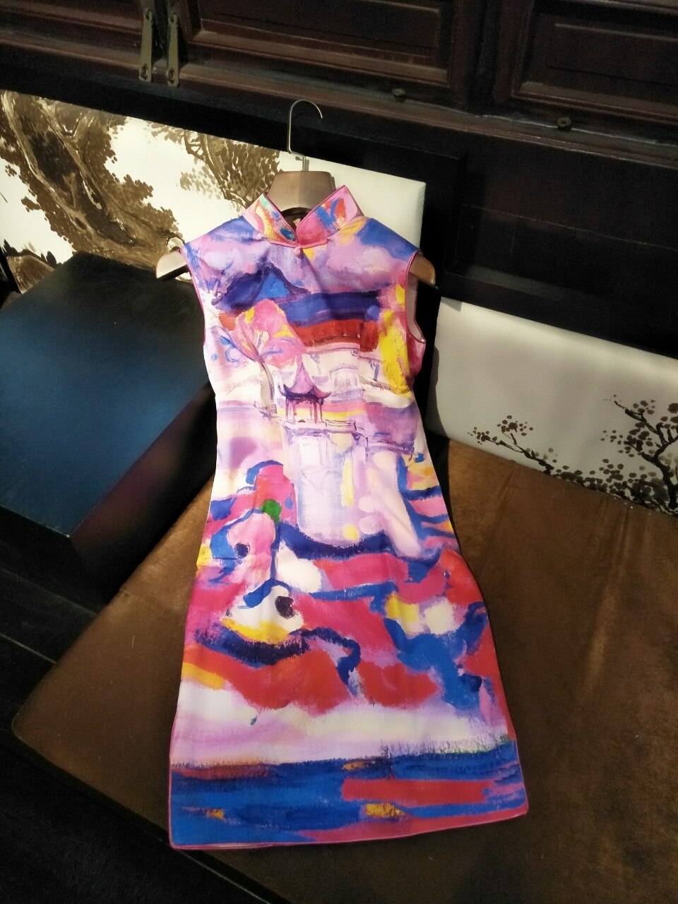 云水依丨狮子林之秋印花苏式旗袍