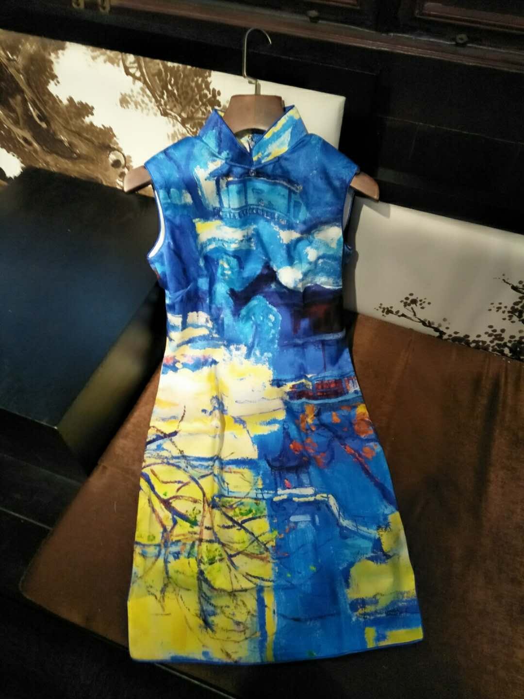 云水依丨狮子林之冬印花苏式旗袍