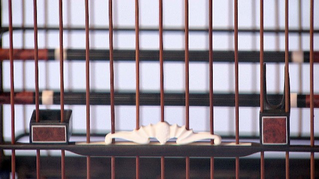 颜虎金徒弟作品 紫光檀鸟笼