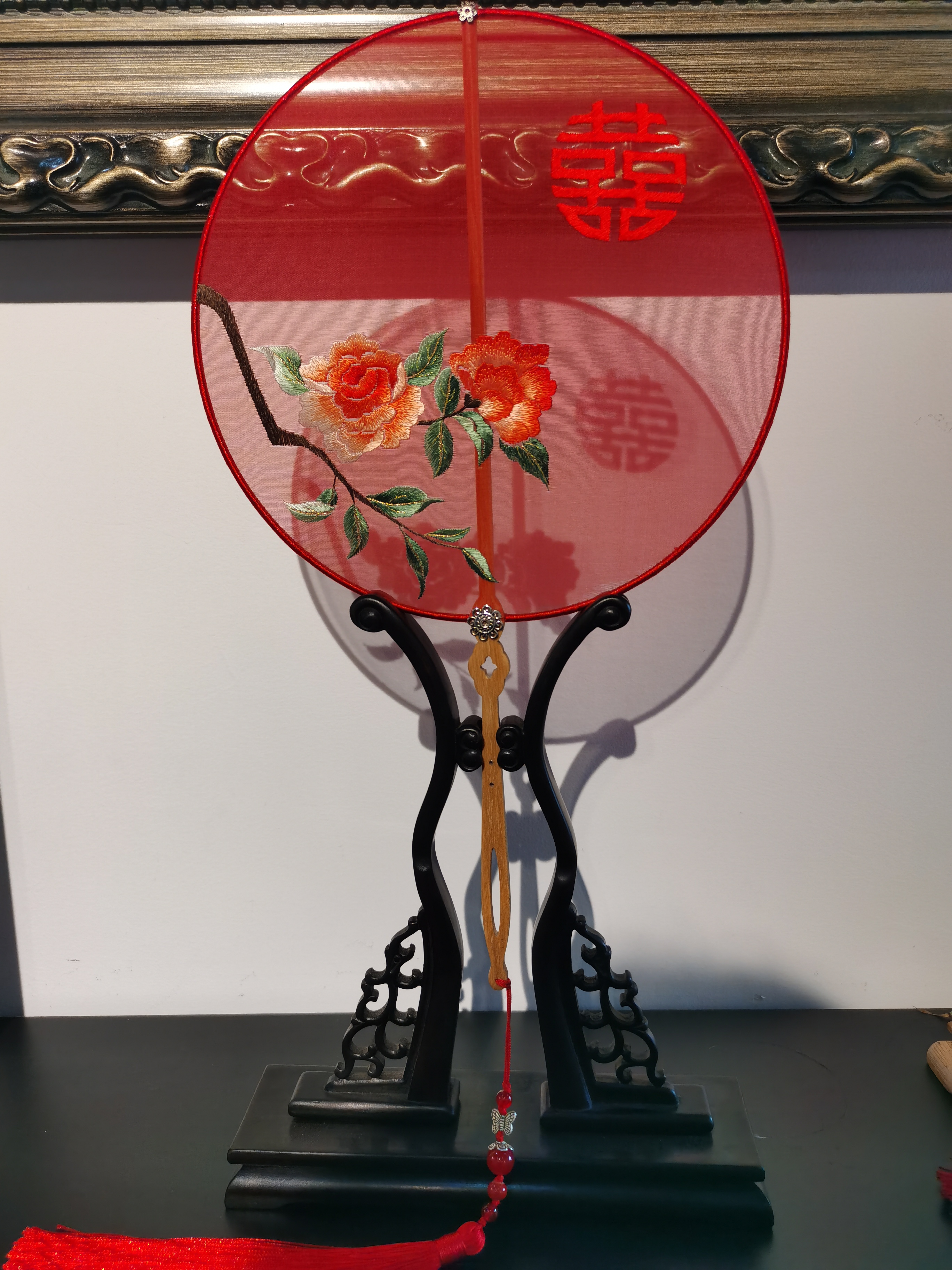 纯手工刺绣婚扇