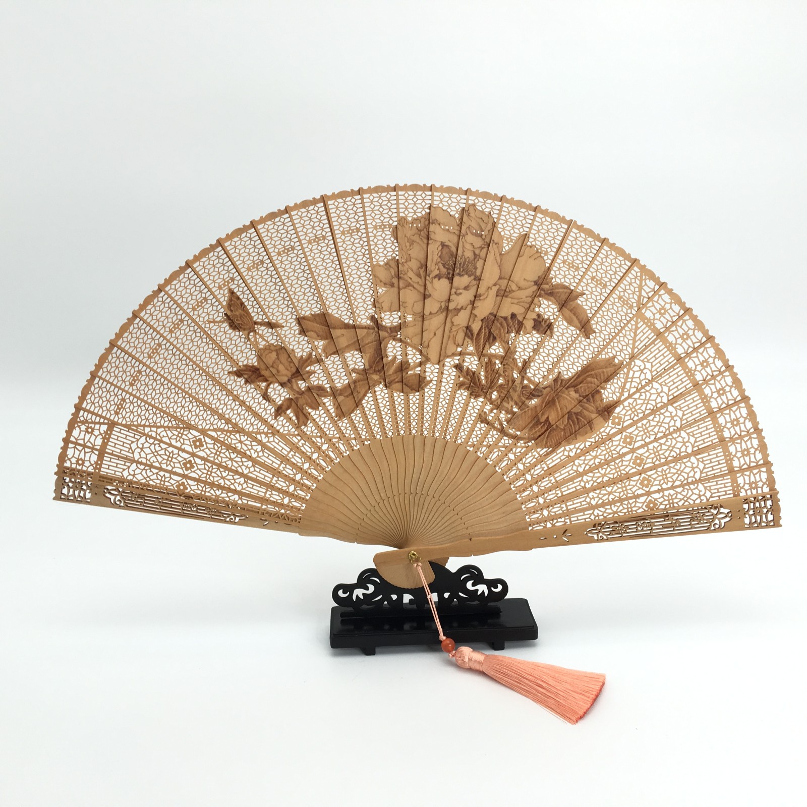 【好物】《花开富贵》23公分檀香扇
