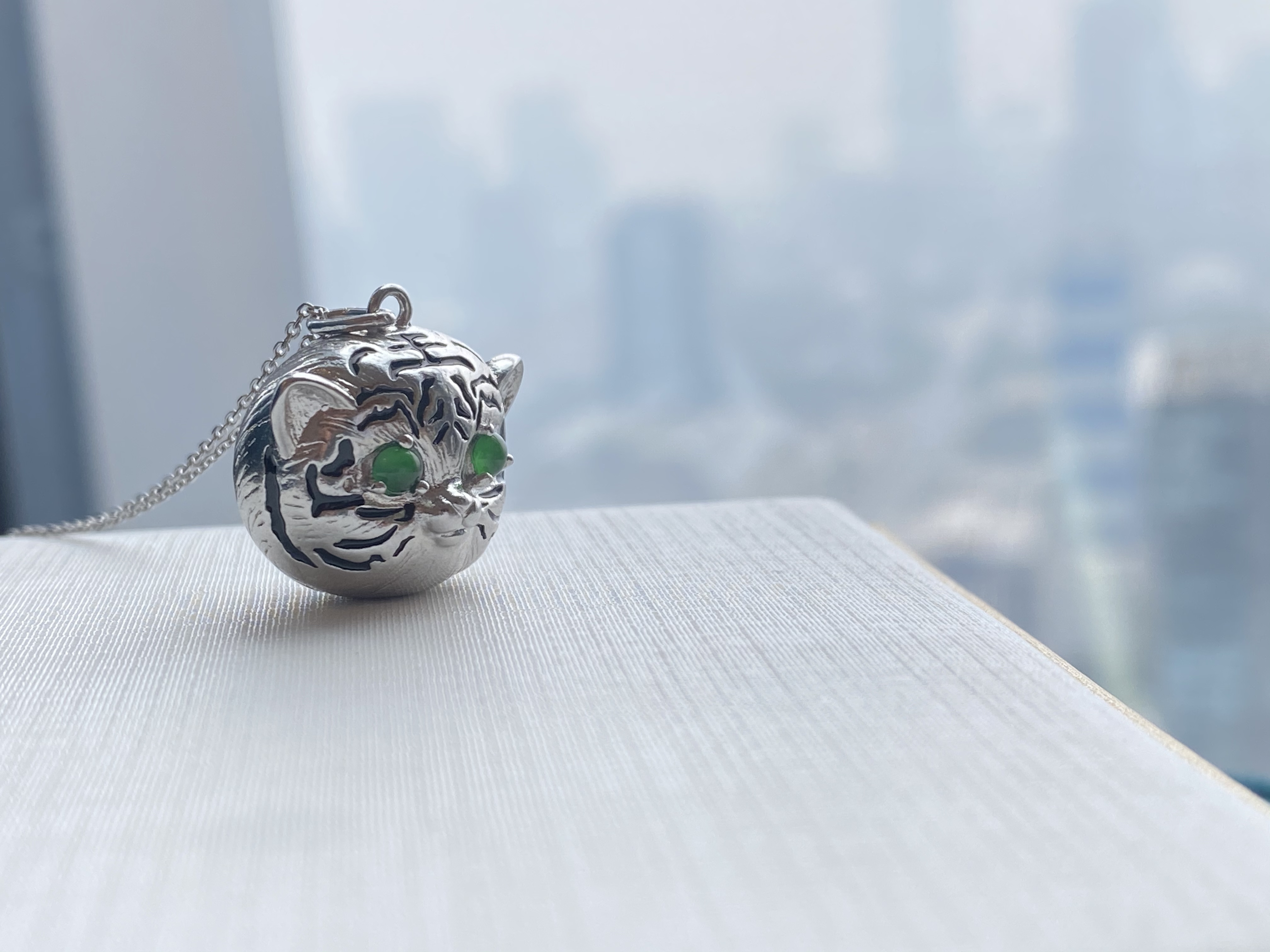 925银翡翠小老虎挂坠（银色）