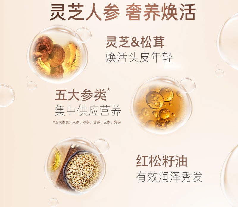 吕灵芝人参焕活头皮洗发水黑色 400ml
