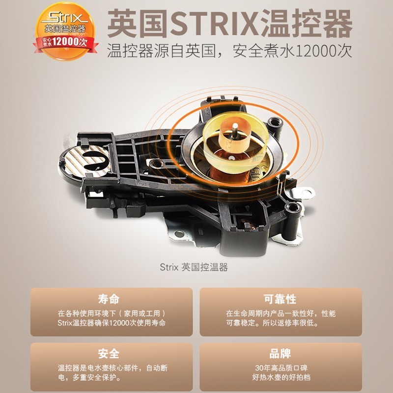 苏泊尔（SUPOR）电水壶1.5L全钢无缝双层防烫304不锈钢 SW-15S29A