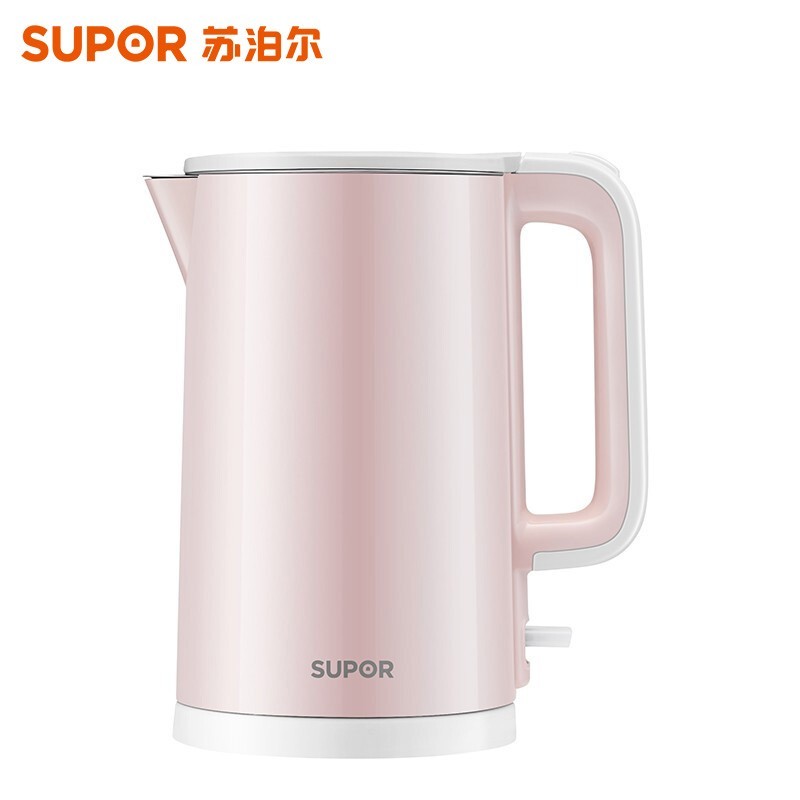 苏泊尔（ SUPOR）304不锈钢电水壶双层保温防烫无缝一体内胆电热水壶1.5L SW-15S02A