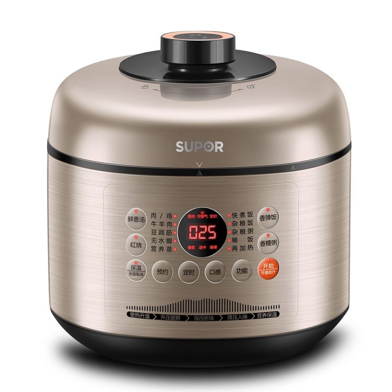 苏泊尔（SUPOR）电压力锅5L容量双内胆开盖收汁一键排气智能预约SY-50FC02