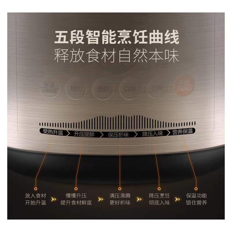 苏泊尔（SUPOR）电压力锅5L容量双内胆开盖收汁一键排气智能预约SY-50FC02