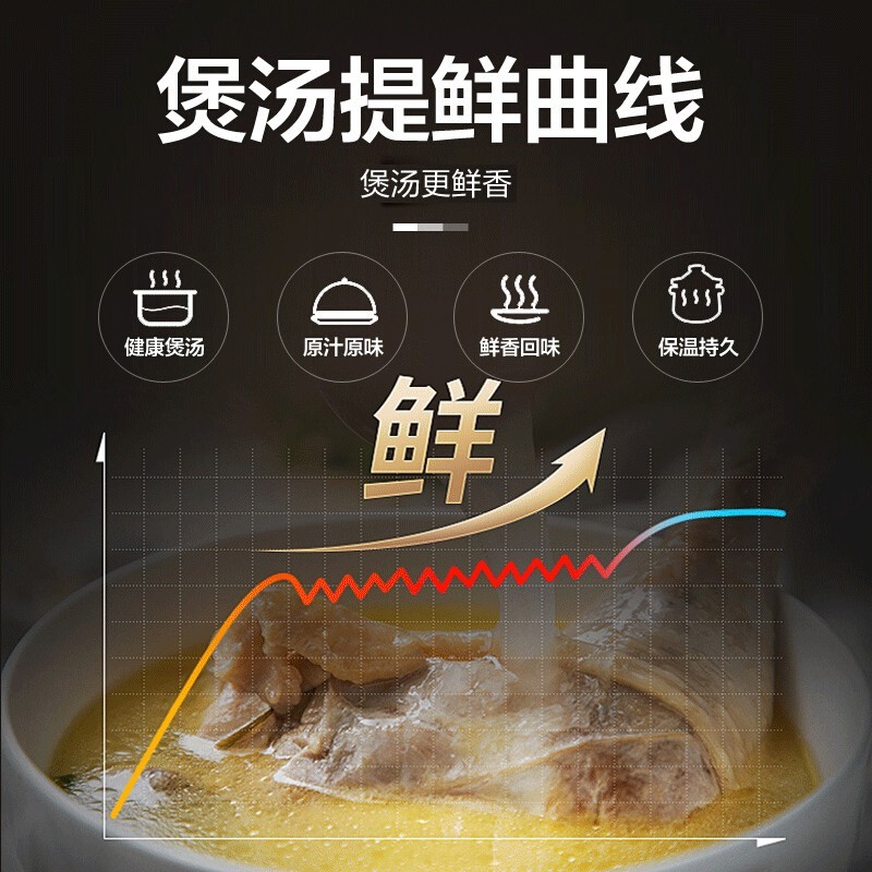 苏泊尔 SUPOR 电炖锅 煲汤锅炖汤锅 煮粥锅 精控快速炽陶电炖锅 4L容量 TG40YC5