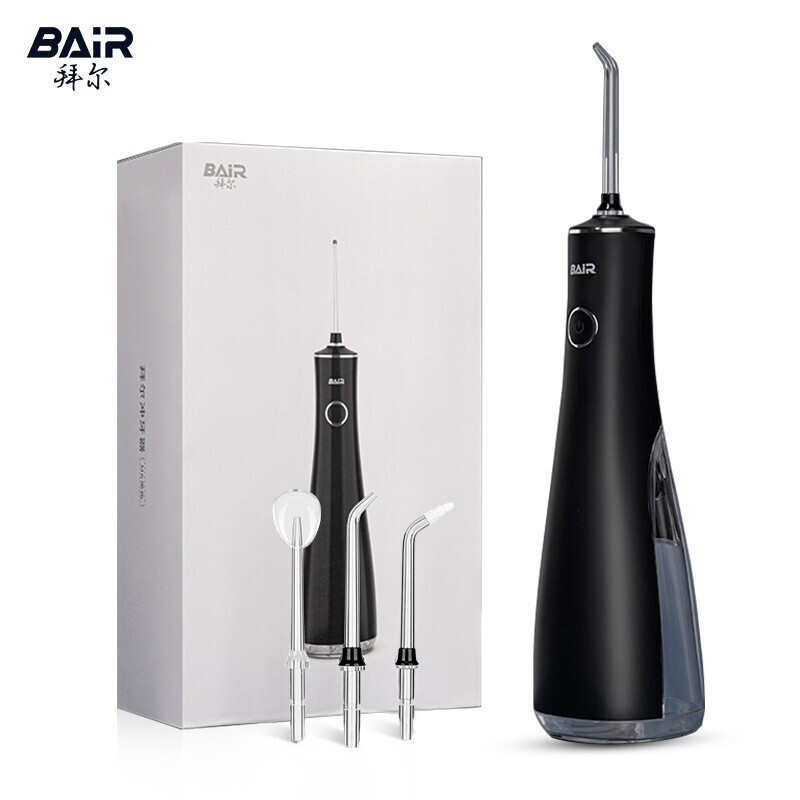 拜尔（BAIR） 便携式冲牙器情侣家用正畸洗牙器水牙线电动清洁口腔清洁 M6黑色