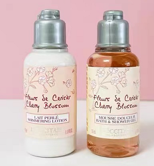 欧舒丹樱花沐浴露身体乳套装 小样35ml+35ml