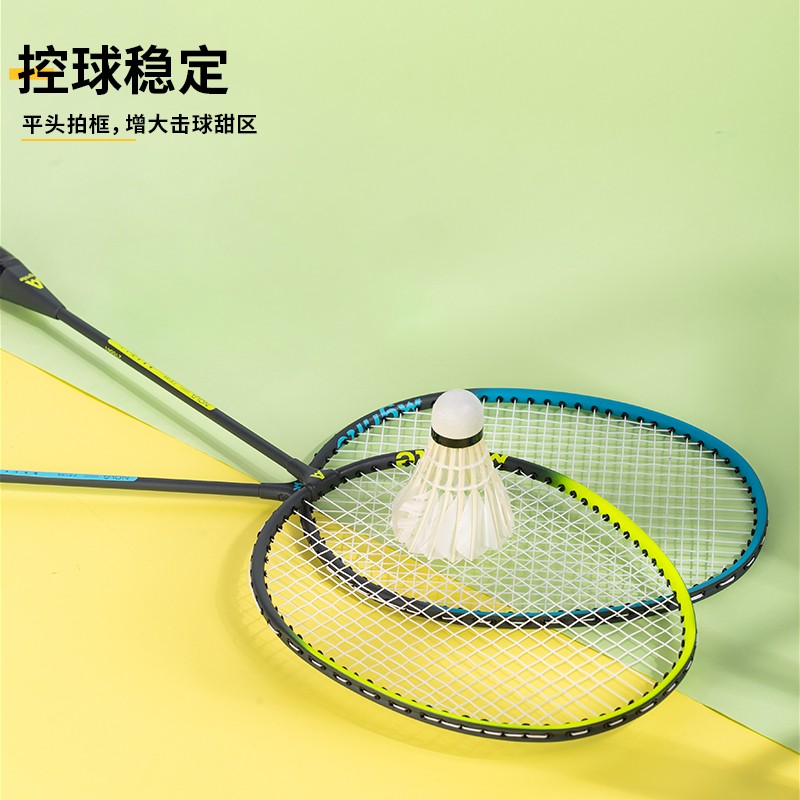 安格耐特F2136铁合金分体羽毛球拍(蓝+绿)(带三球)