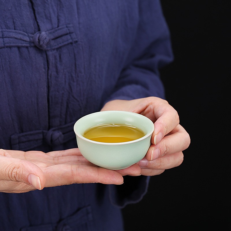 金镶玉 竹木小博古汝窑茶具套装