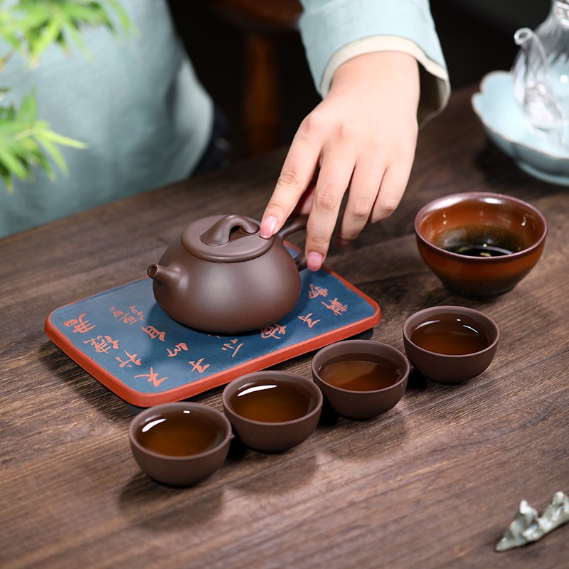 金镶玉守正紫砂石瓢茶具套装SZ23055369